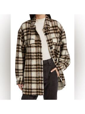 Isabel Etoile Marant Harveli Plaid Wool Short Coat Sz-38/6